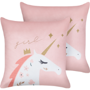 UNIOLA - Sierkussen set van 2 - Roze - Fluweel