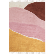 XINALI - Vloerkleed - Meerkleurig/Roze - 140 x 200 cm - Katoen