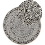 HIZAN - Laagpolig vloerkleed - Zwart - 120 cm - Katoen