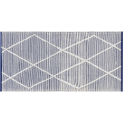 SYNOPA - Modern vloerkleed - Marineblauw - 80 x 150 cm - Katoen