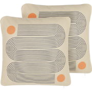 CALIBRACHOA  - Sierkussen set van 2 - Beige - 45 x 45 cm - Polyester