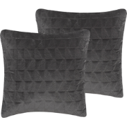 LALAM  - Sierkussen set van 2 - Donkergrijs - 45 x 45 cm - Katoen