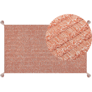 MUGLA - Laagpolig vloerkleed - Oranje - 80 x 150 cm - Katoen
