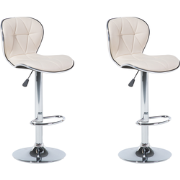 VALETTA - Barkruk verstelbaar - Lichtbeige - Kunstleer