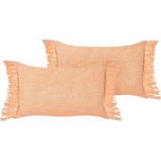 TANSY - Sierkussen set van 2 - Oranje - 40 x 60 cm - Katoen