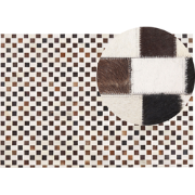 KAYABEY - Patchwork kleed - Lichtbeige - 160 x 230 cm - Koeienhuid