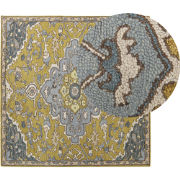 MUCUR  - Vloerkleed - Mosterdgeel - 200 x 200 cm - Wol