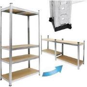 Werkplaatsplank 160x80x40 cm, gegalvaniseerd metaal, belastbaar tot 32...