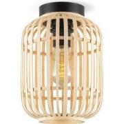 Boheemse stijl Plafondlamp - Bamboe Lampenkap - Cilinder - Beige - Ø21...