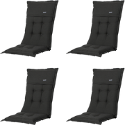 Madison -  Tuinstoelkussen Hoge Rug Rib black - Ca. 123x50 cm - Set va...