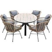 Garden Impressions Lucas tuinset 7-delig bruin - Tulli tuintafel 220x1...