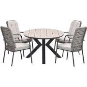 Garden Impressions Aleria tuinset 5-delig taupe - Tulli tuintafel 180x...