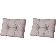 Madison -  Florance Rugkussen Basic taupe - Ca. 43x73 cm - Set van 2