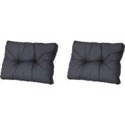 Madison -  Florance Rugkussen Basic black - Ca. 43x73 cm - Set van 2
