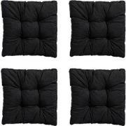 Madison -  Zitkussen Florance Panama black - Ca. 47x47 cm - Set van 4
