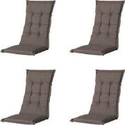 Madison -  Tuinstoelkussen Hoge Rug Oxford taupe - Ca. 123x50 cm - Set...