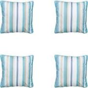 Madison -  Sierkussen Righe azure - Ca. 50x50 cm - Set van 4