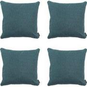 Madison -  Sierkussen Sea blue canvas eco+ - Ca. 50x50 cm - Set van 4