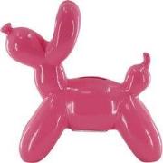 Ornament- Money Bank Balloon Dog- Neon Pink-17x7x17cm