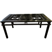 Fine Asianliving Chinese Eettafel Handgesneden met Glasplaat