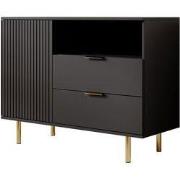 Meubella - Dressoir Nicola - Mat zwart - 107 cm
