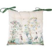 Clayre & Eef Stoelkussen Foam 40x40 cm Beige Katoen Tropisch Motief