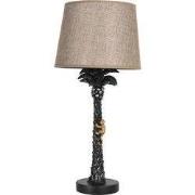 Clayre & Eef Tafellamp Ø 27x54 cm E27/max 1x60W Bruin Kunststof Palmbo...