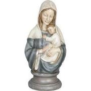 Clayre & Eef Beeld Maria Blauw Beige Polyresin