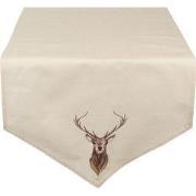 Clayre & Eef Tafelloper 50x160 cm Beige Bruin Katoen Hert