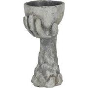 Clayre & Eef Bloempot Hand 15x14x30 cm Grijs Steen