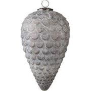 Clayre & Eef Kerstbal XL Ø 15 cm Grijs Glas
