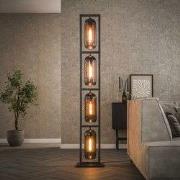 Hoyz - Vloerlamp Tower 4L - Smoke Glas - Artic Zwart