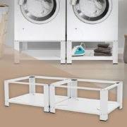 Wasmachine onderstel set van 2 63x54x32 cm met planchet in wit ML desi...