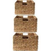 Waterhyacintenmanden met metalen frame - Set van 3