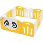 Kinderbox Babybox 120x120 cm Wit, Geel Panda Opvouwbaar Kruipbox Joyz