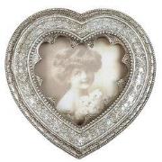 Clayre & Eef Fotolijst Hart 9x9 cm Zilverkleurig Kunststof