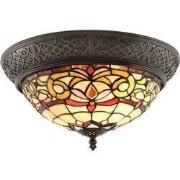 Lumilamp Plafondlamp Tiffany Ø 38x20 cm Geel Glas