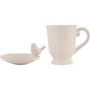 Clayre & Eef Mok 300 ml Beige Keramiek Vogel