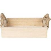 Clayre & Eef Decoratie Dienblad 26x20x6 cm Bruin Hout