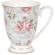 Clayre & Eef Mok 300 ml Blauw Roze Porselein Bloemen