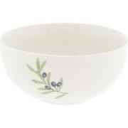 Clayre & Eef Soepkom Ø 14x6 cm Beige Blauw Keramiek Olijftak