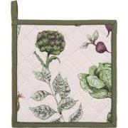 Clayre & Eef Pannenlap 20x20 cm Beige Groen Katoen Groenten