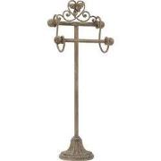 Clayre & Eef WC Rol Houder 23x15x59 cm Beige Bruin IJzer