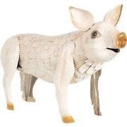 Clayre & Eef Decoratie Varken 44x18x30 cm Roze IJzer Varken