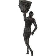 Clayre & Eef Beeld Man 9x9x32 cm Bruin Kunststof