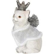 Clayre & Eef Beeld Kat 17x15x28 cm Grijs Kunststof