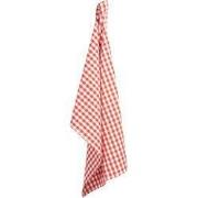 Clayre & Eef Theedoek 50x70 cm Rood Wit Katoen Ruit