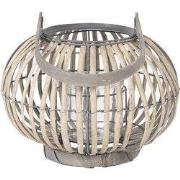 Clayre & Eef Windlicht Ø 28x20 cm Grijs Hout