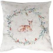 Clayre & Eef Kussenhoes 40x40 cm Wit Groen Katoen Hert