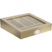 Clayre & Eef Bestekbak 30x30x8 cm Goudkleurig Hout